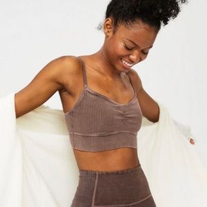 Offline by aerie Chocolate Brown Ribbed Bralette S